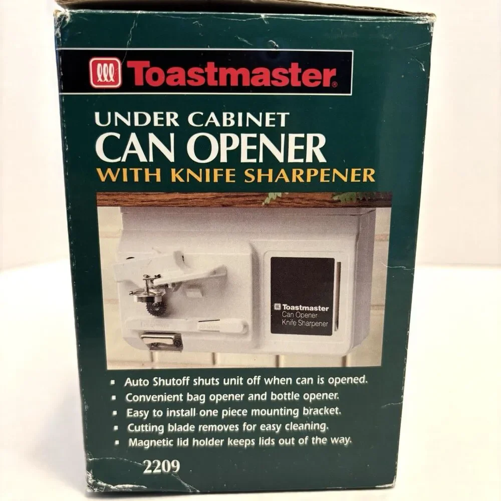 New Toastmaster Under Cabinet Electric Can Opener w/Knife Sharpener Model 2209